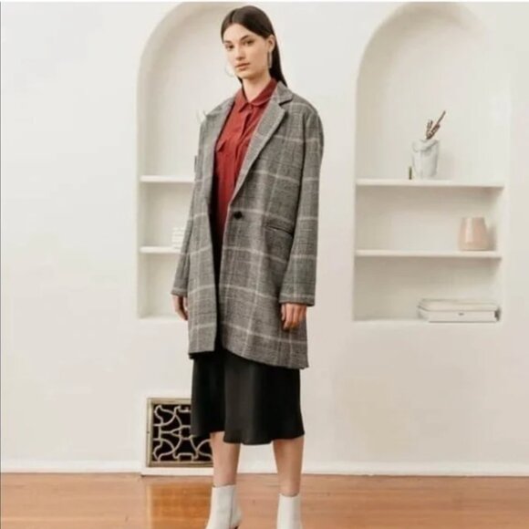 Rails Women's Anders Coat in Charcoal Pink Plaid - Picture 3 of 4